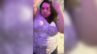 BBW strips from soaked diaper, pees and rubs one out.