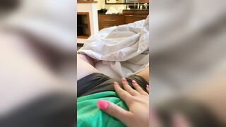 masturbating in my step dads bed while he showers | FULL LENGTH