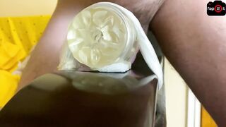 Man Dirty Talking while Fucking Fleshlight and Moaning to Intense Shaking Orgasm & Big Cum - 4K