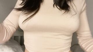 Playing with my big natural boobs just because I'm horny