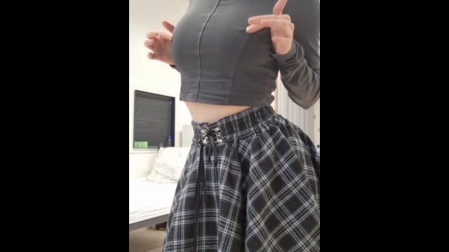 Sexy college girl rubbing her nipples.????????
