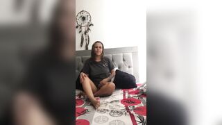 Hot girl masturbates while watching porn in her stepbrother's room