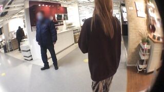 Risky Public Sex With a Redhead Cutie In a Crowded Store