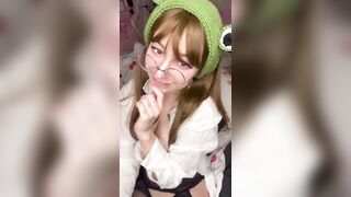 school girl fuck pussy and tease with her small cute feet in pantyhose