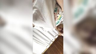 Playing Alone with my Huge Tits and Virgin Pussy