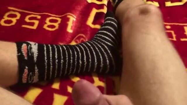 Cumming on fuzzy socks