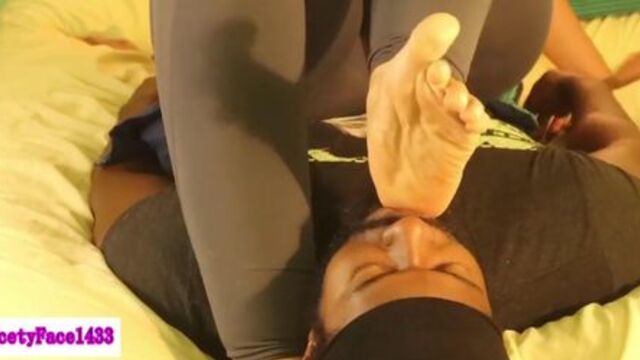 Ebony Goddess Liberty Foot Smothers and Tramples slave