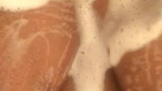 Nice ebony boobs in the shower