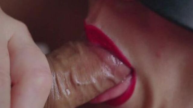 the most gentle blowjob close-up, mouthful of cum