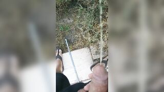 Daddy Cock Taking A Piss Outside In Lose Underwear And Sandals (Daddy Dick)