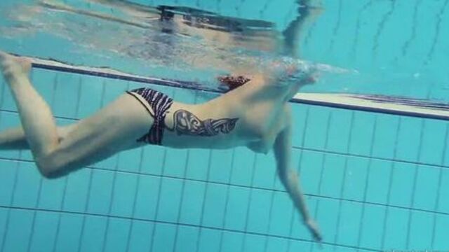 Katrin Privsem enjoys the pool for herself