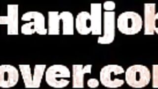 FINISHES THE JOB - HJ teen with footfetish jerks POV oiled dick and talks dirty