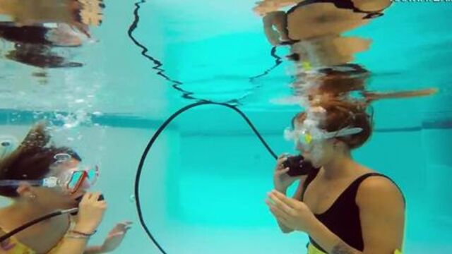 Hottest lesbian teen babes underwater filming