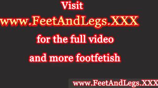 Sheila Grant in stockings gives footjob to lucky guy
