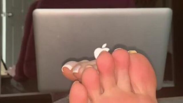 Sexy long toenails tease