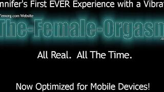 24 yo Jennifer Uses a Vibrator for Her First Time EVER
