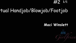 ATK Girlfriends - Maci comes back for a second handjob/blowjob/footjob date (Maci Winslett)