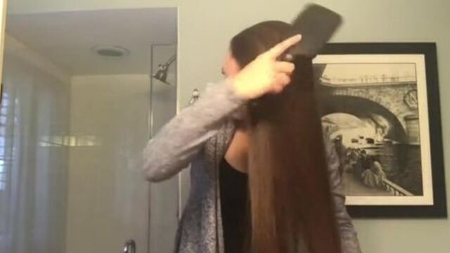 SEXY LONG HAIR BRUSHING