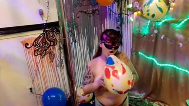 HD Looner Balloon Fetish B2P blow, pop, hump, balloon pussy stuff,suck&fuck 2 cum pop's W whole body