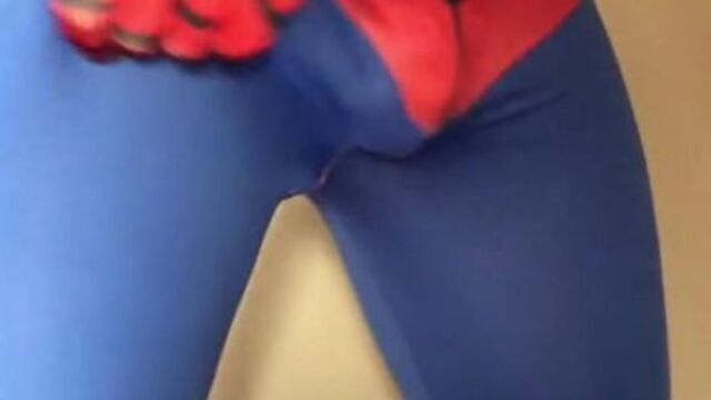 Wanking In My New Spider-Man Outfit ** Rock Hard Dick & Super Horny **