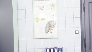 BANG.com - Pussykat rubs her stocking covered feet all over her doctors stiff cock