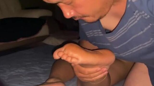 Sleeping Foot worship sole licking