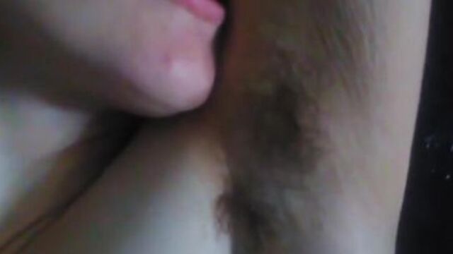 Do you Wanna Fucking SMELL ME? Sweaty Tiny Titty HAIRY Slut Puts her Nose in Her BUSHY ARMPITS