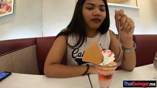 Sweet big ass Asian teen sucking guys big candy before rough doggystyle