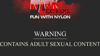 nylon play on dick with foot worship