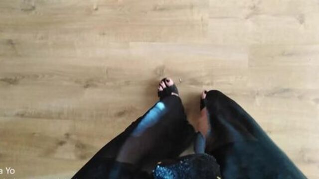 Giantess Nina Yo Wants To Play W/ Tiny Man Under Her Hot Shoes & Bare Feet & Soles