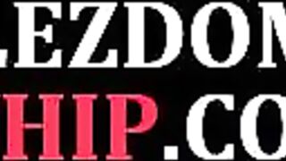 WHIPPED ASS - Sub lez babes strapon fucked in public orgy by lezdoms