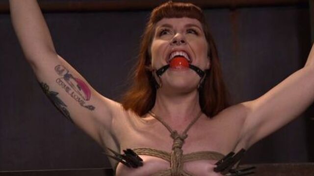 Gagged redhead deep throat banged (Barbary Rose)