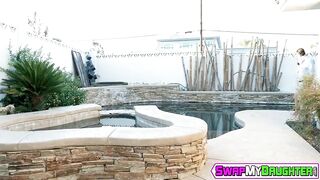 Horny teen Sami Parker gets her pussy drilled by the pool (Hot Dog)