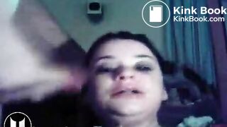 Cute Puking Cocksucker slapped around