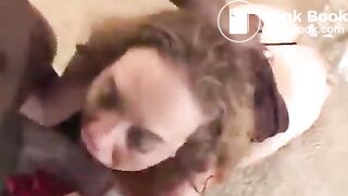 puke skank forced big black cock down throat