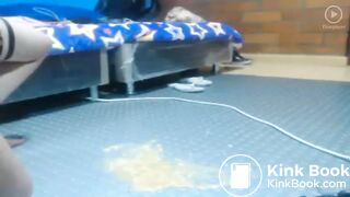 desperate redhead licks her puke for a dollar