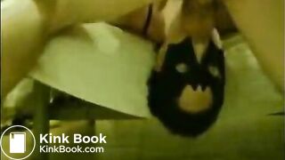 Hot masked brunette gets her throat fucked hard