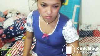 cute skype whore drinks puke and blows bubbles 1