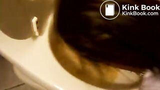 Sick in the toilet She's drunk