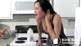 Gorgeous teen pukes her brains out