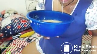 cute skype whore drinks puke and blows bubbles 3