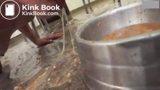 Extreme Vomit Humiliation Lesbian Feeds Her Slave