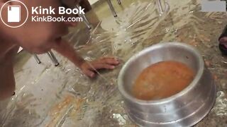 Extreme Vomit Humiliation Lesbian Feeds Her Slave