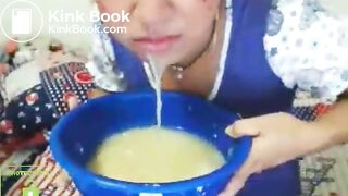cute skype whore drinks puke and blows bubbles 2