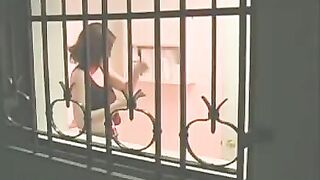 hot brunette puking in public restroom