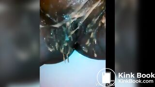 Yucky Princess gags and smears shit on tits