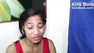 The prettiest girl pukes on cock