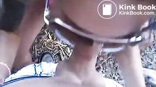 slut gags on cock