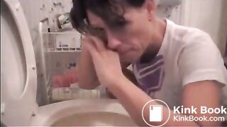 Bulimia Vomit and Food Poisoning - Woman gets sick from the toilet mp4
