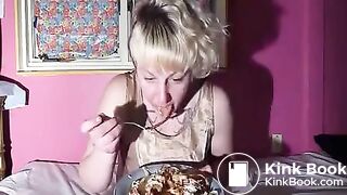Bulimia Vomit and Food Poisoning - blonde girl puking pasta mp4